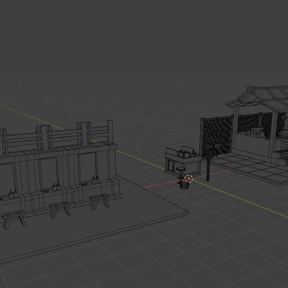 【3Dモデル】純白温泉セット【FBX／blender／VRChat】真っ白な3Dアセット