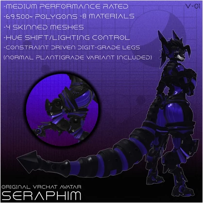 Seraphim V-01 (Furry Synthetic VRChat Avatar)