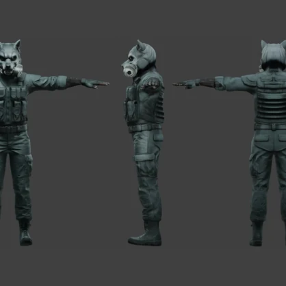 【３D】特殊部隊オオカミ　VRM＋FBX同封