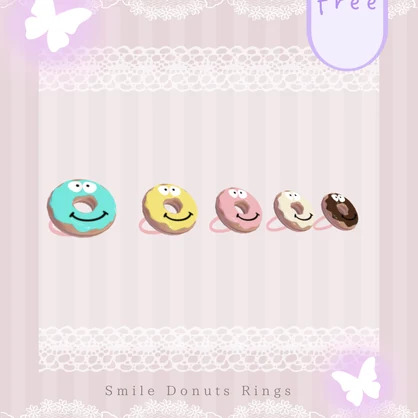 【無料/free】Smile Donuts Ring！【ぽわり専用】【3D小物】