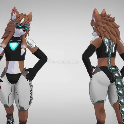 Ari V1.2 - Furry Maned Wolf (Vrchat Avatar, Face Tracking and Quest)