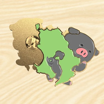 鹿児島（黒豚） 3Dピンバッジ｜VRChat向け 都道府県シリーズ [GotchaPins]