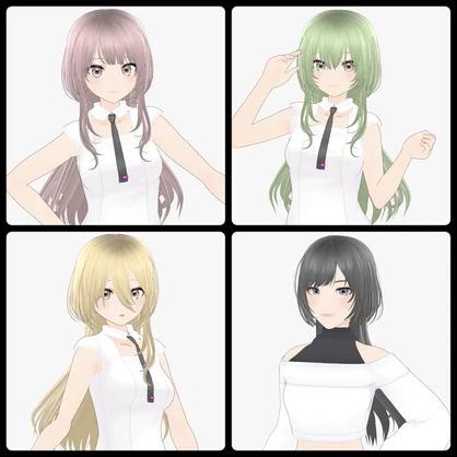 【VRoid】BackHair03 ロング ウルフカット