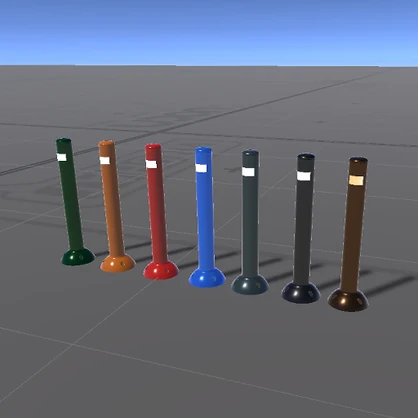 【3D屋外小物】カラフルガードポール【VRChat向け】