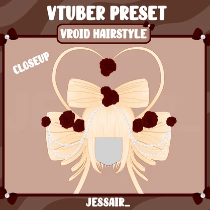 【VRoid 髪型 - Hairstyle Preset】Creative hairstyle | Roses | Cute | Heart Shaped | Aesthetic | Vtuber Girl |