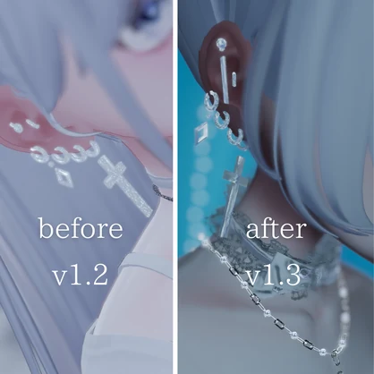 【無料配布】【VRChat想定】white velvet 🤍_cross pierce_