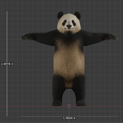 オリジナル3Dモデル：リアルパンダ panda