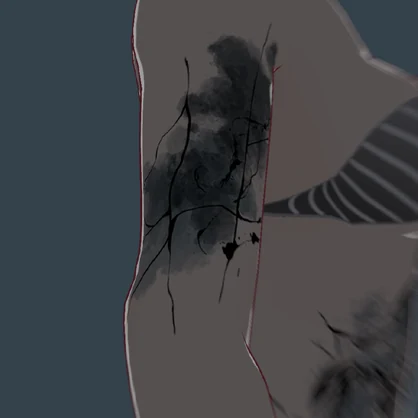 黒蠍とひび割れ - 墨のVRoidテクスチャ& 高解像度png - Yatanoctis