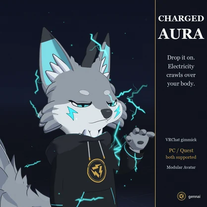 Charged Aura – Crawling Electricity Particles | VRChat Gimmick [PC + Quest, Modular Avatar]