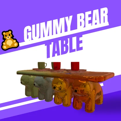 🧸 Gummy Bear Table – AI-Generated 3D Prop by Rainunik
