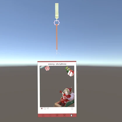 【VRChat】かんぺきメイドメロトロン_アクリルキーホルダー_SNS風フレーム_クリスマス【無料】