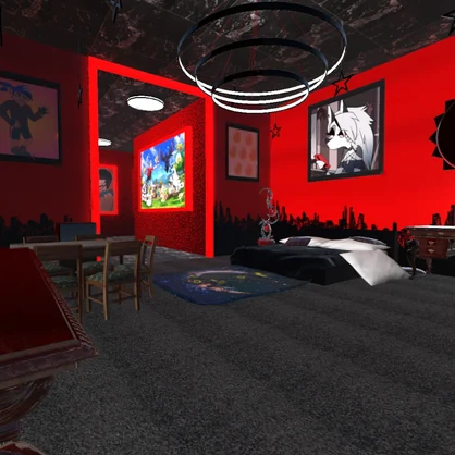 (PC/QUEST) Avatar Bedroom Apartment - Red And Black Gothic Version