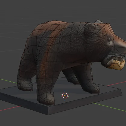 【昭和レトロ】3Dモデル 木彫りの熊