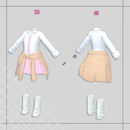 [3Dモデル]ギャルコスチューム(Karin●カリン専用)