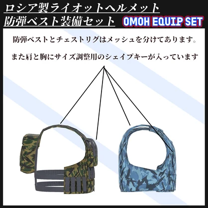ロシア製 ライオットヘルメット＆防弾ベストの機動隊装備セット