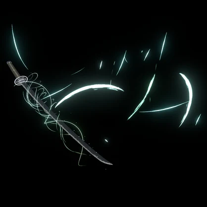 【VRChat想定MA対応】6属性の刀　転位刀「六花（りっか）」【パーティクル＋3Dモデル】