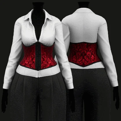 Women's Baroque Gothic Corset & Long Sleeve Shirt | WOLVES STUDIO