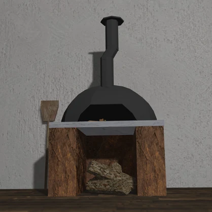 【3Dモデル】ピザ窯セット（pizza oven）