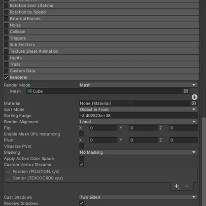 Screenspace shader overrender particle prefab