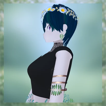 SnowDaisy _ ノースポールの花冠とアクセサリーセット