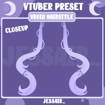 【VRoid 髪型 - Hairstyle Preset】Long Pigtails Hairstyle with PHYSICS | Moon | Cute | Fantasy | Vtuber Hairstyle Preset