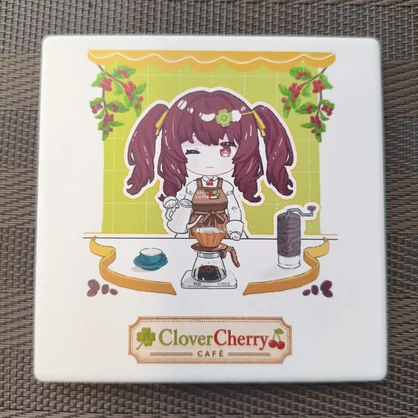 カフェCloverCherry コースター・緑（Illustrator：白川憶人）