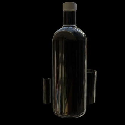 Vodka Bottle and Glasses