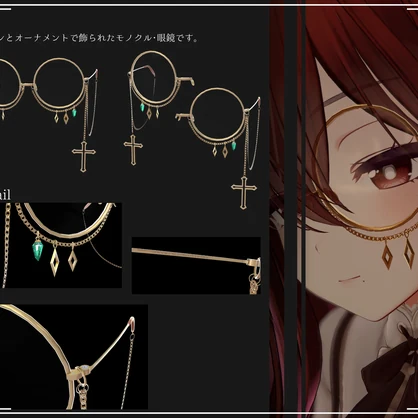 Chain-Monocle + Glasses