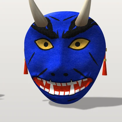 【VRChat想定】鬼の面 三色（赤鬼・青鬼・黒鬼）｜Head 装飾品｜和風・祭り・節分のお面【Modular Avatar 設定済みPrefab / unitypackage・FBX】