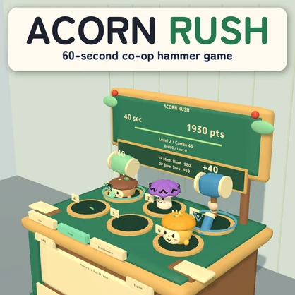 ACORN RUSH V2 | 60-Second Co-op Hammer Game for VRChat Worlds