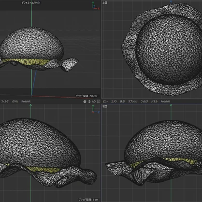 ふわふわコットンキャップ3Dモデル