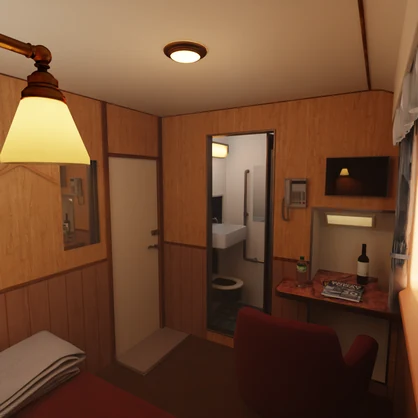 【Blender】寝台列車の個室　Private compartment on a sleeper train